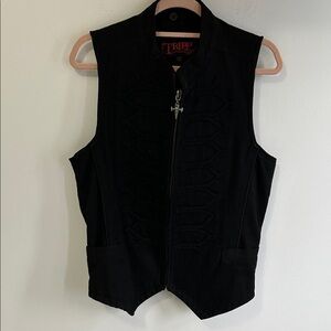 Tripp NYC Black Gothic Full Zip Vest